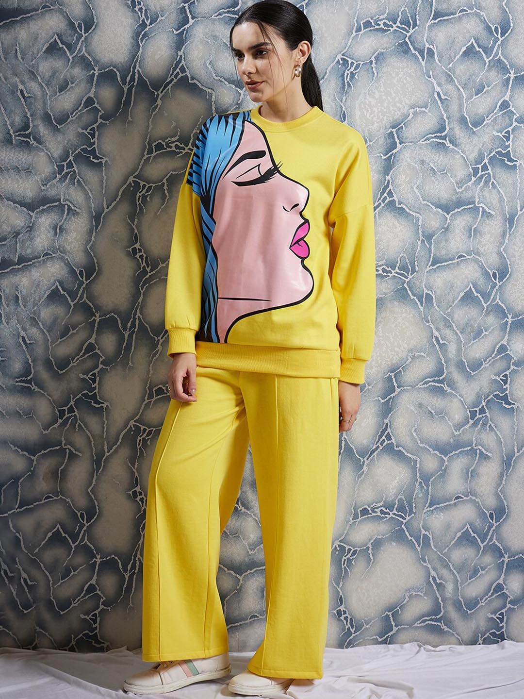 Sweatshirt dicetak grafik Athena dengan seluar