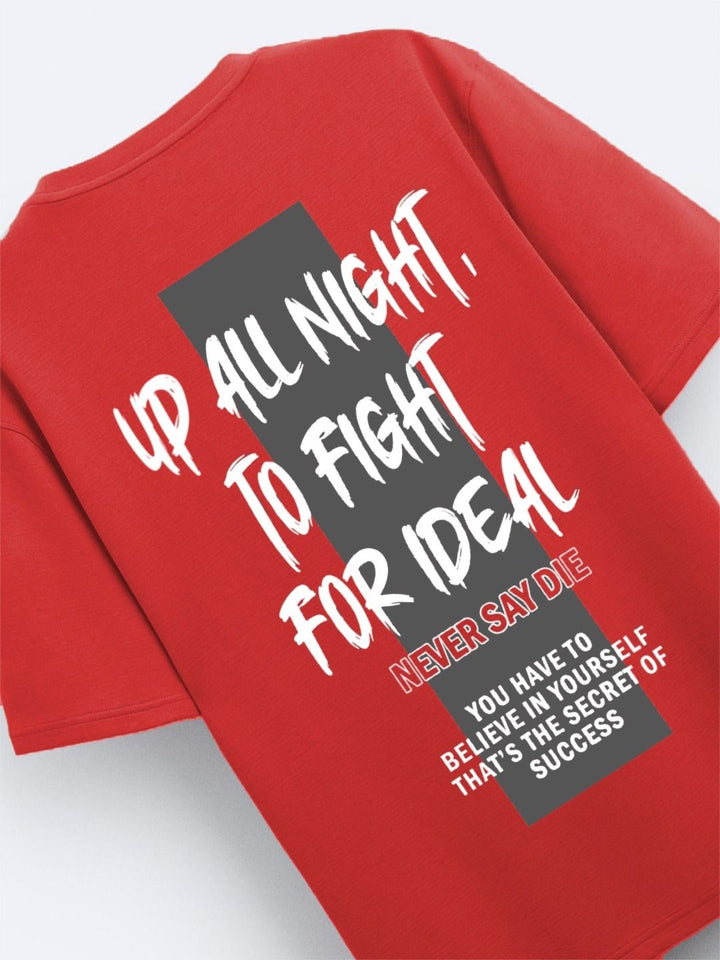 ADRO Men Typography Printed Drop-Shoulder Sleeves Cotton Oversized T-Shirt