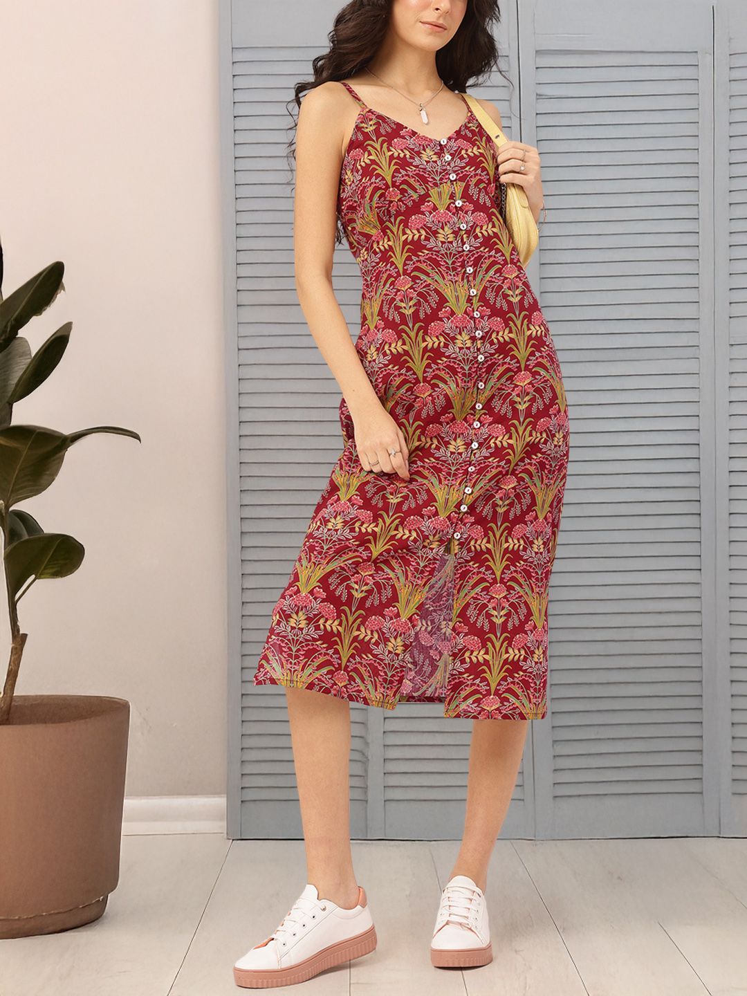 DressBerry Tropical Printed Cotton Cambric Dress