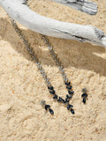 SOHI Silver-Plated Black Stone Studded Jewellery Set