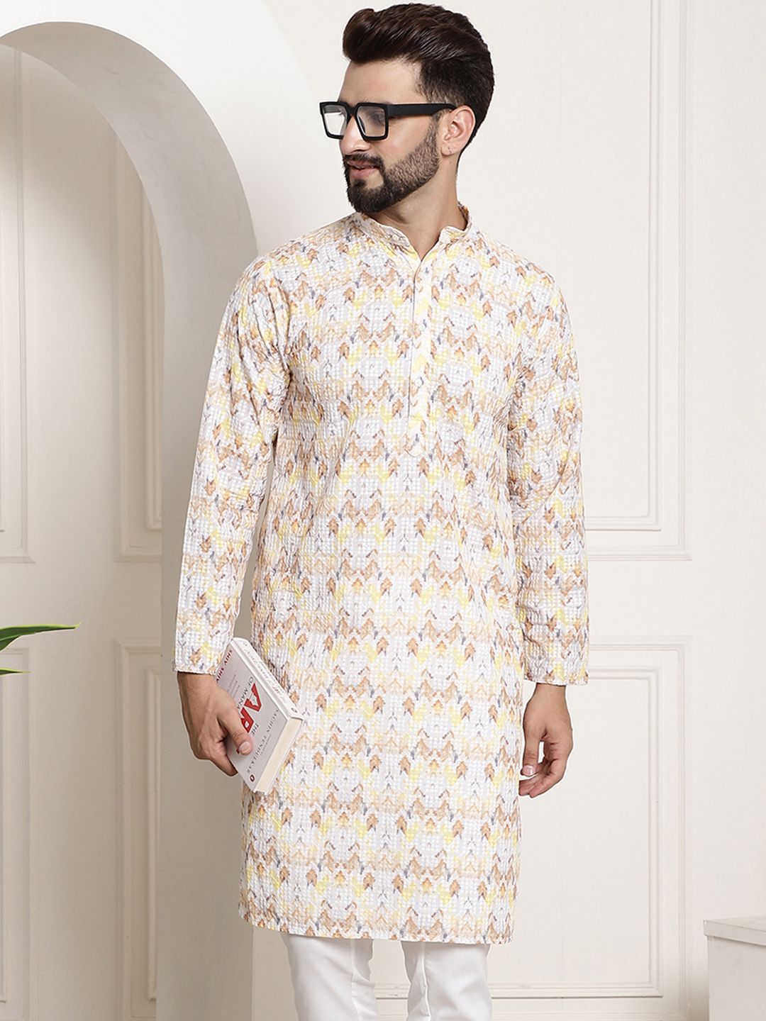 SOJANYA Kurta Bunga Kuning Lelaki