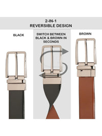 Teakwood Leathers Men Leather Reversible Formal Belt