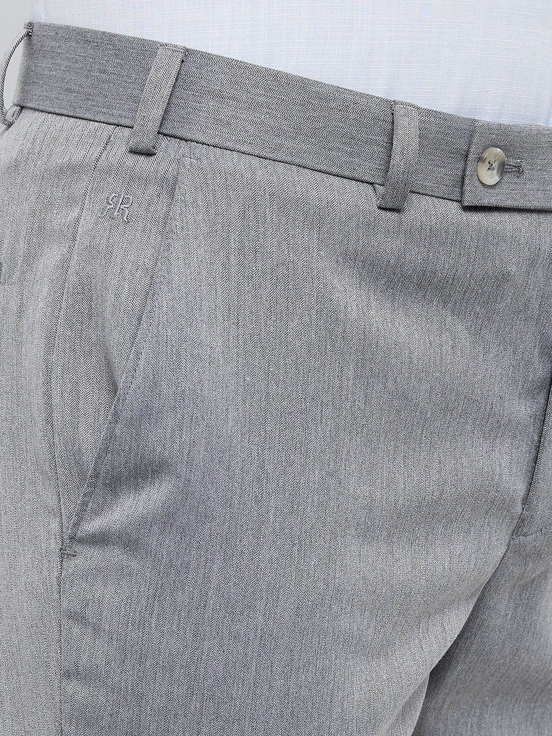 Raymond Men Slim Fit Low-Rise Formal Trousers
