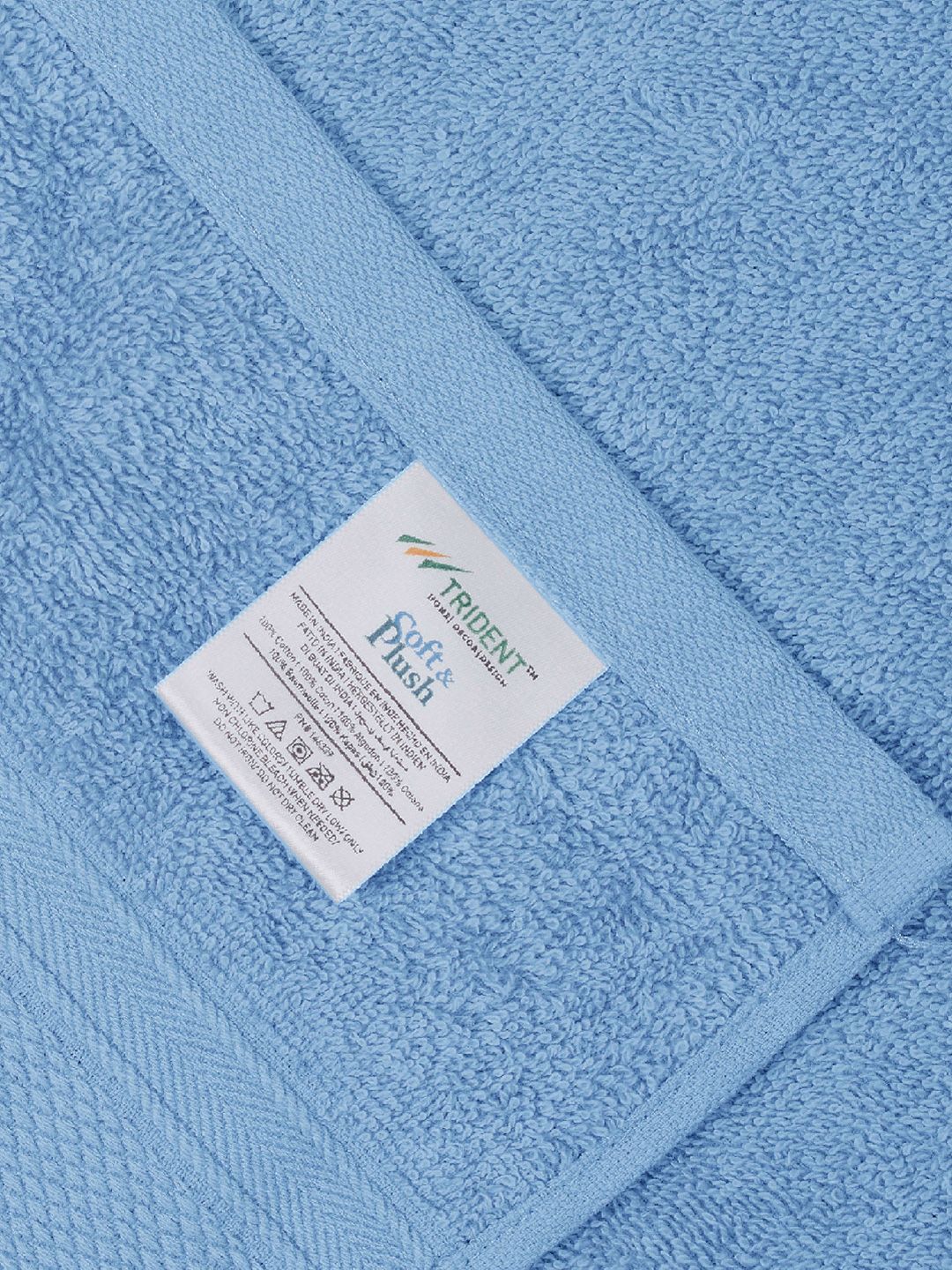 MYTRIDENT Set Of 6 Blue Solid 500 GSM Cotton Towels Set
