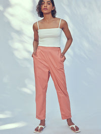 The Label Life Women High-Rise Cotton Trousers