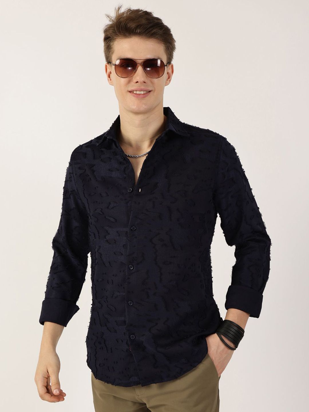 Thomas Scott Men Premium Slim Fit Opaque Casual Shirt