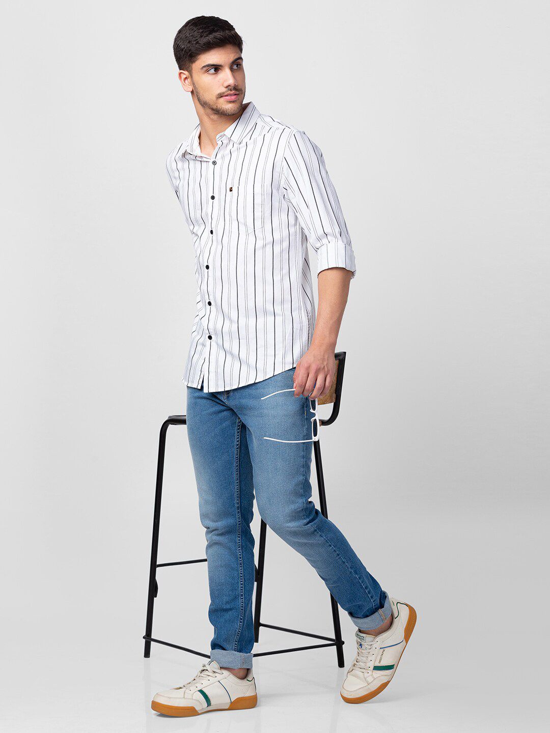 SPYKAR Men Slim Fit Striped Cotton Casual Shirt