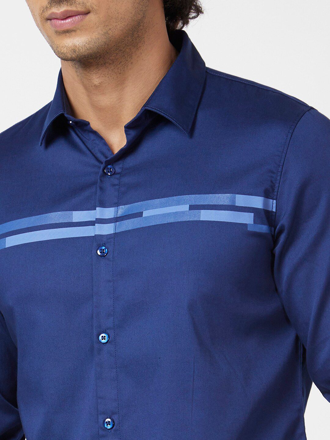 SPYKAR Classic Hortizontal Striped Regular Fit Spread Collar Opaque Casual Shirt