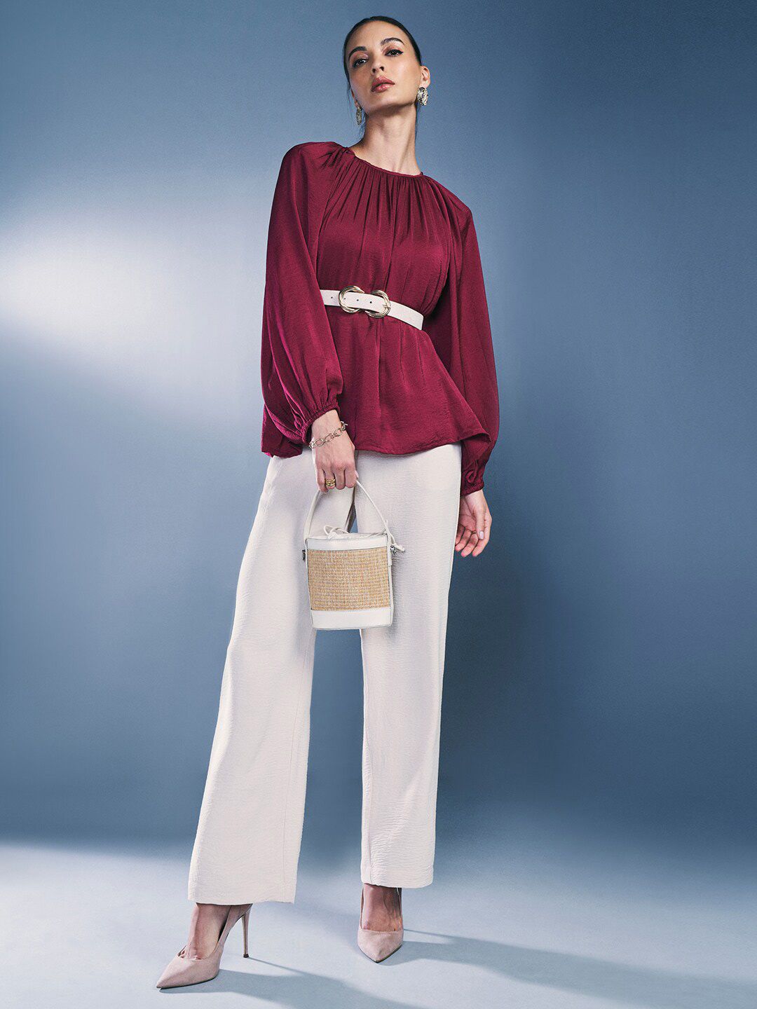 AND Raglan Sleeves Gathered A-Line Top