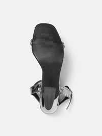 Anouk Striped Kitten Heeled Sandals