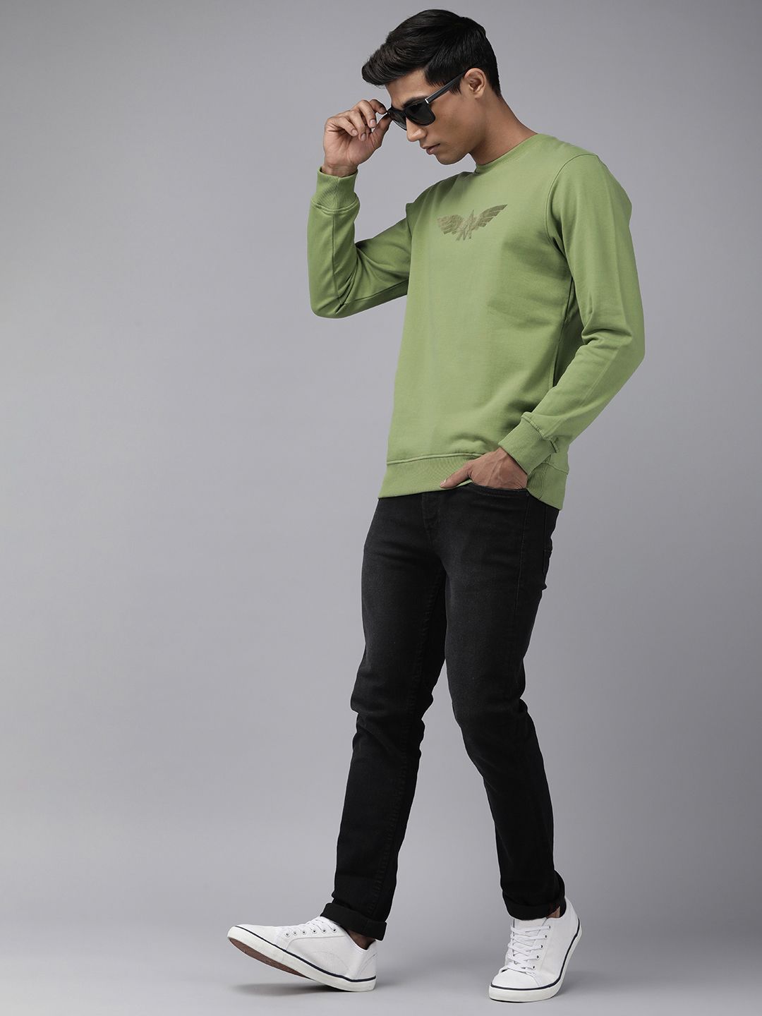 Park Avenue Brand Logo Printed Long Sleeves Sweatshirt