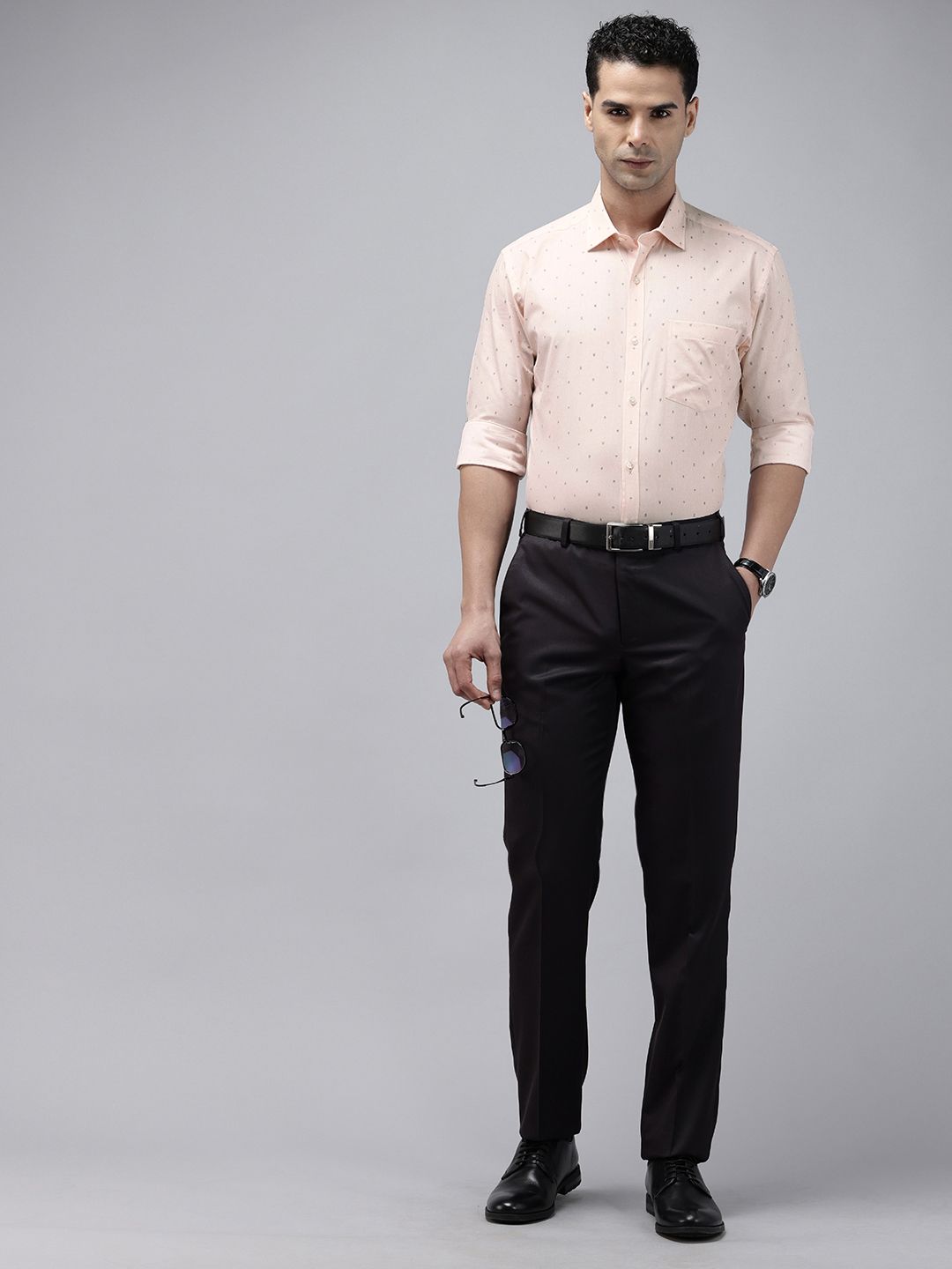 Park Avenue Slim Fit Opaque Micro Ditsy Printed Pure Cotton Formal Shirt