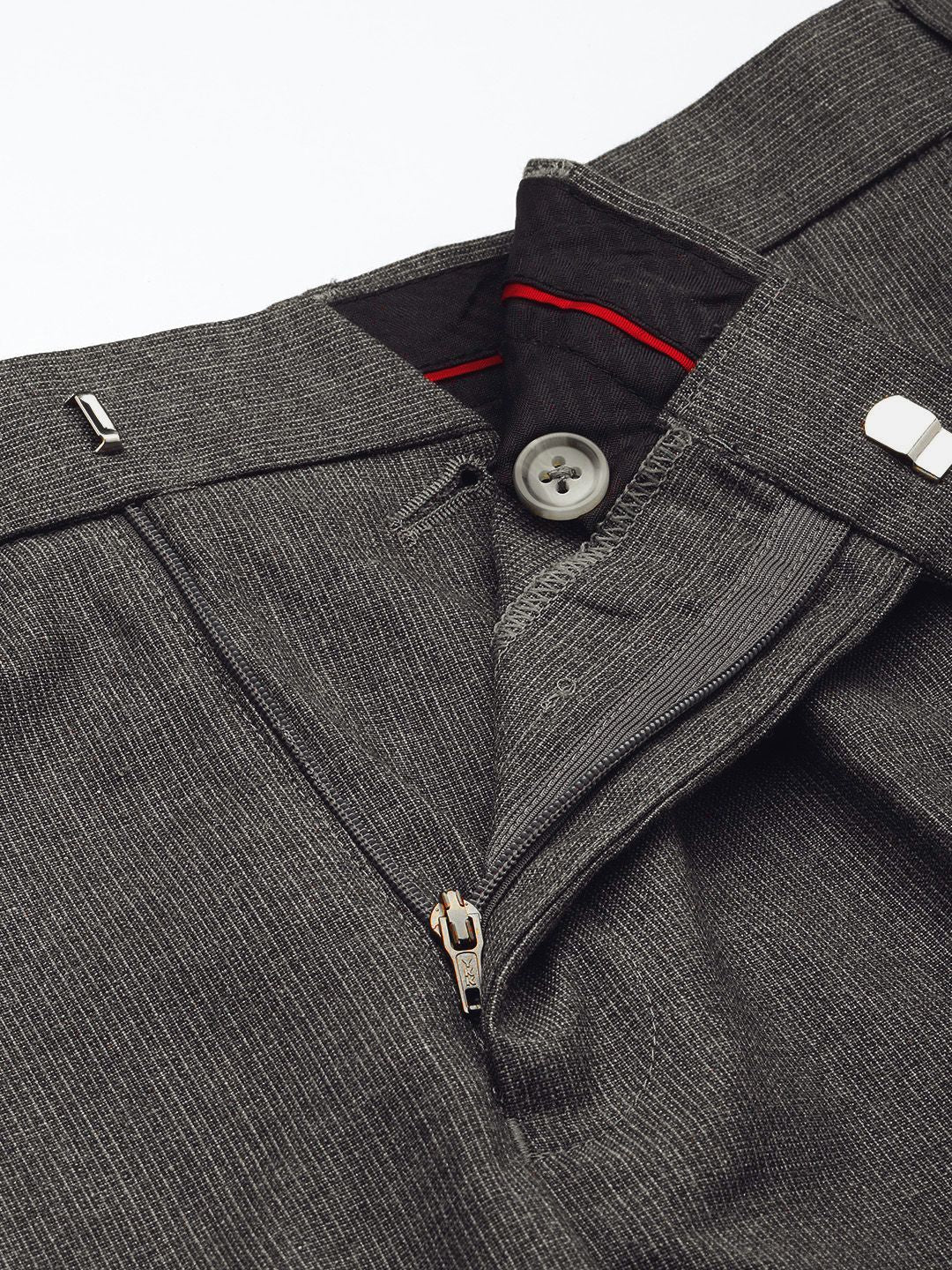 Raymond Men Textured Slim Fit Formal Trousers
