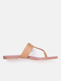DressBerry Women Textured T-Strap Flats with Embellished Detail