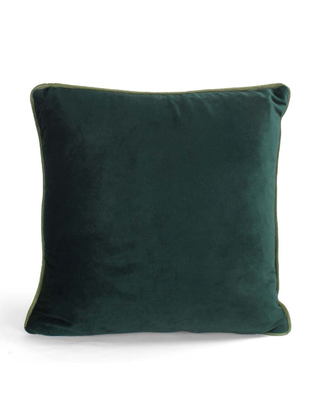 STITCHNEST 5 Pcs Green & Olive Green Velvet Square Cushion Covers