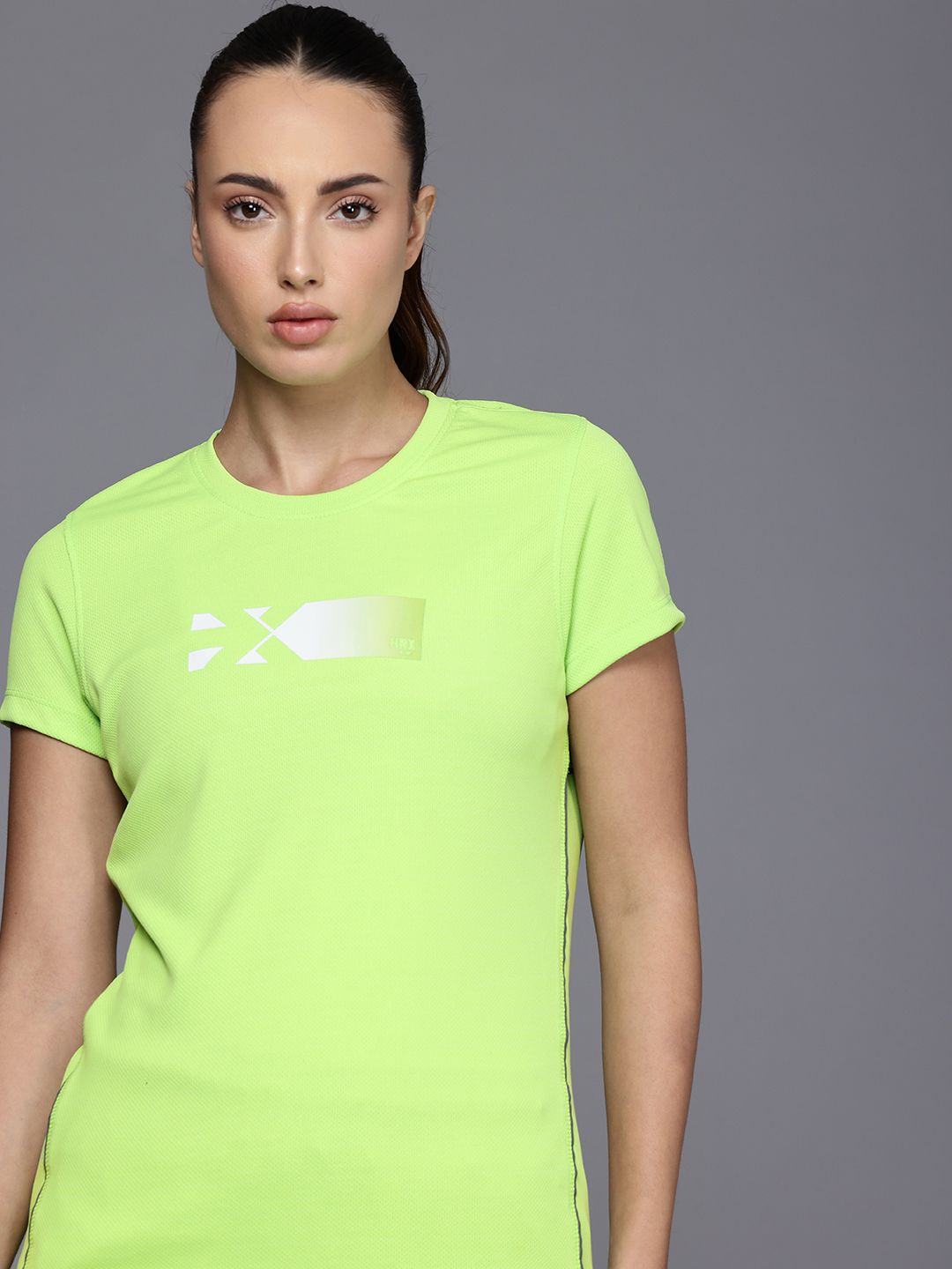 HRX by Hrithik Roshan Brand Logo Printed Rapid-Dry Anti-Microbial Finish Running T-shirt