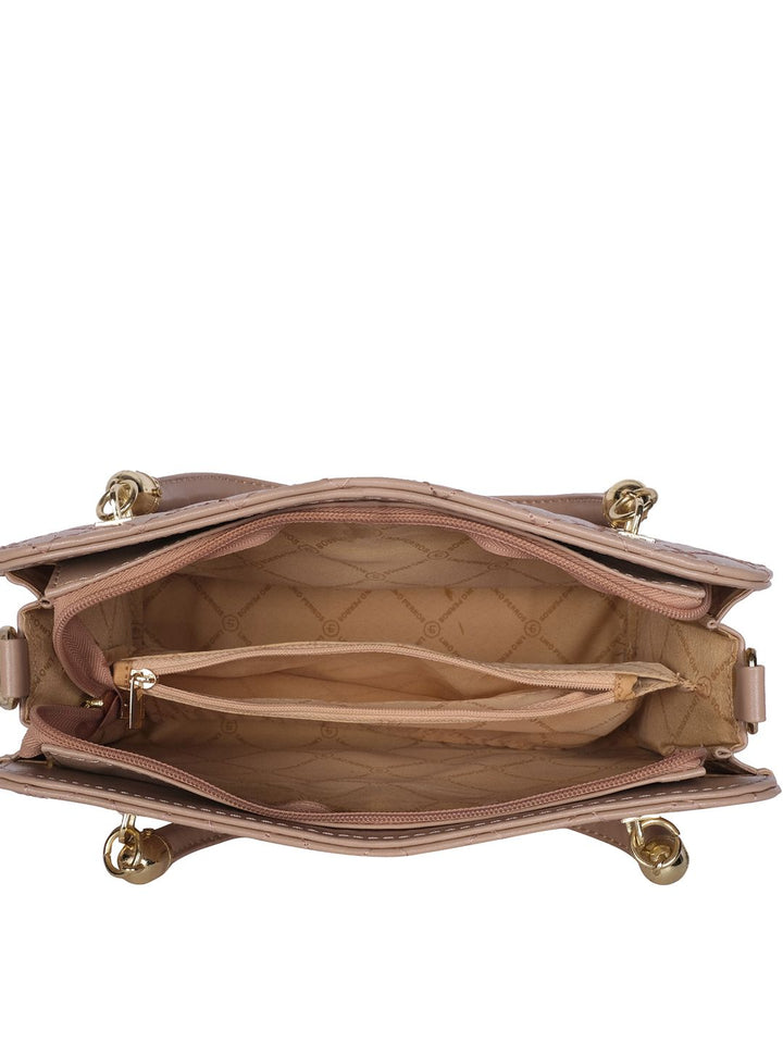 Lino Perros Beige Quilted Handheld Bag