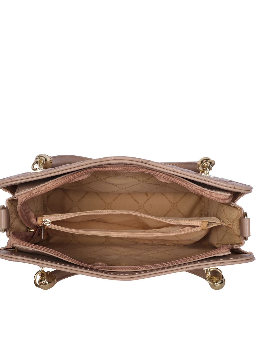 Lino Perros Beige Quilted Handheld Bag