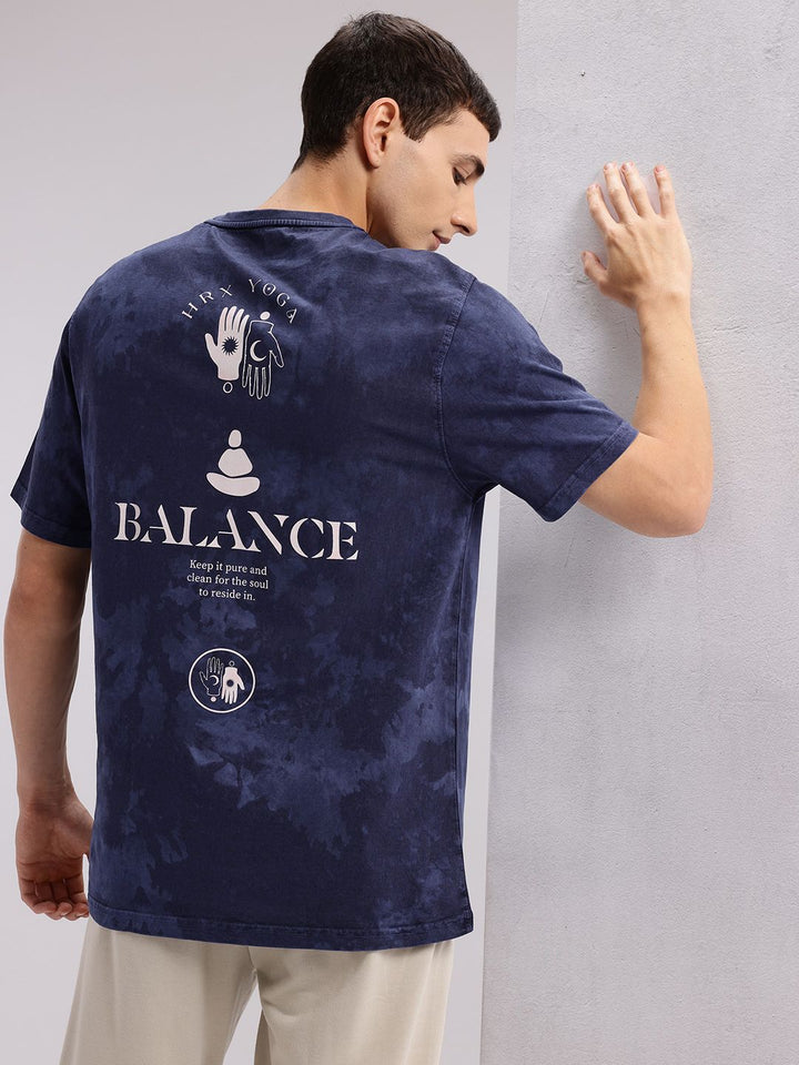 HRX by Hrithik Roshan Printed Washed Effect Pure Cotton Yoga T-shirt