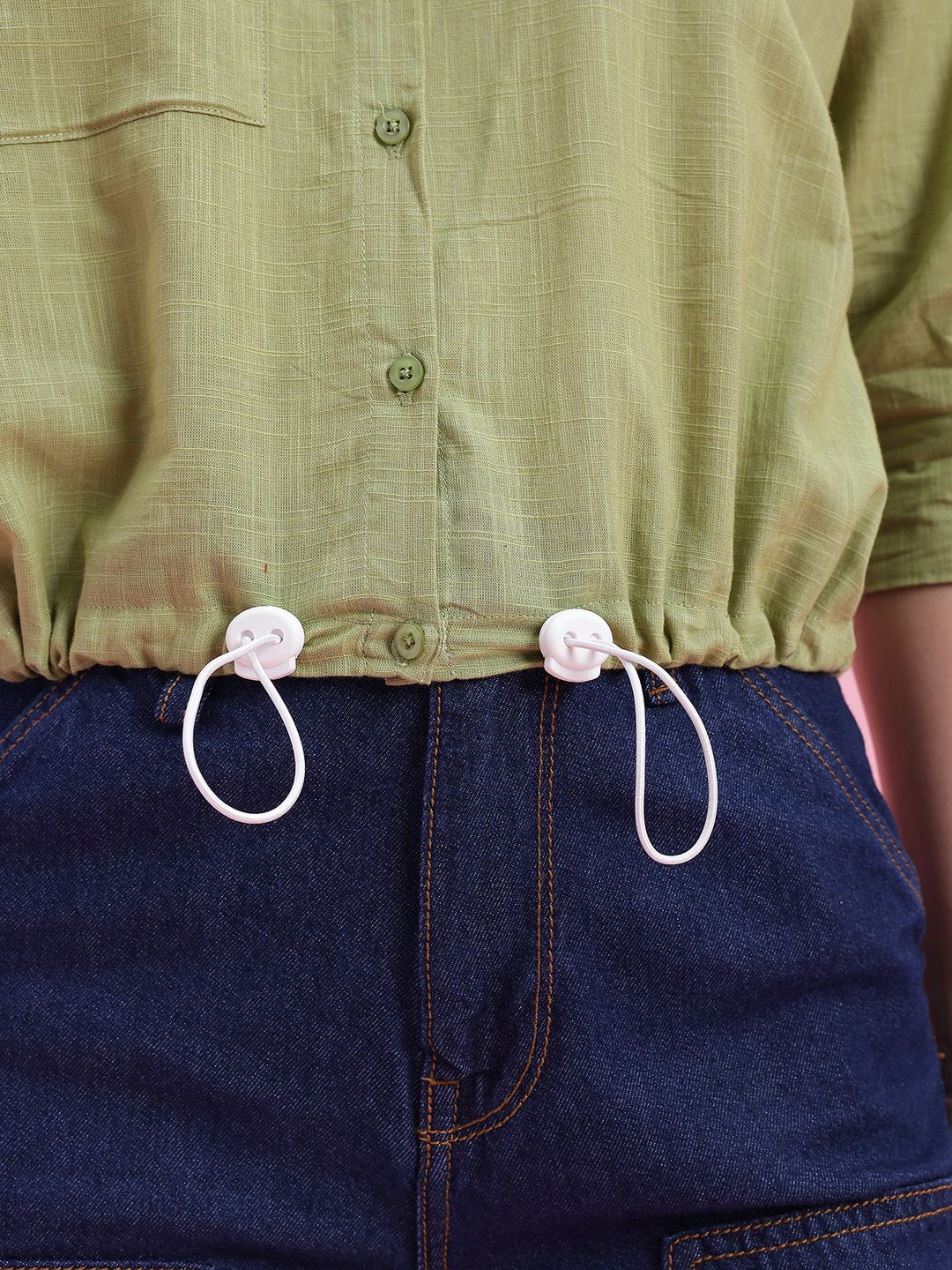 DressBerry Cotton Pocket Detail Casual Shirt With Toggles