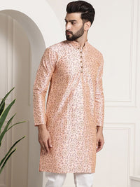 SOJANYA Floral Printed Kolar Mandarin Lengan Panjang Kurta Lurus
