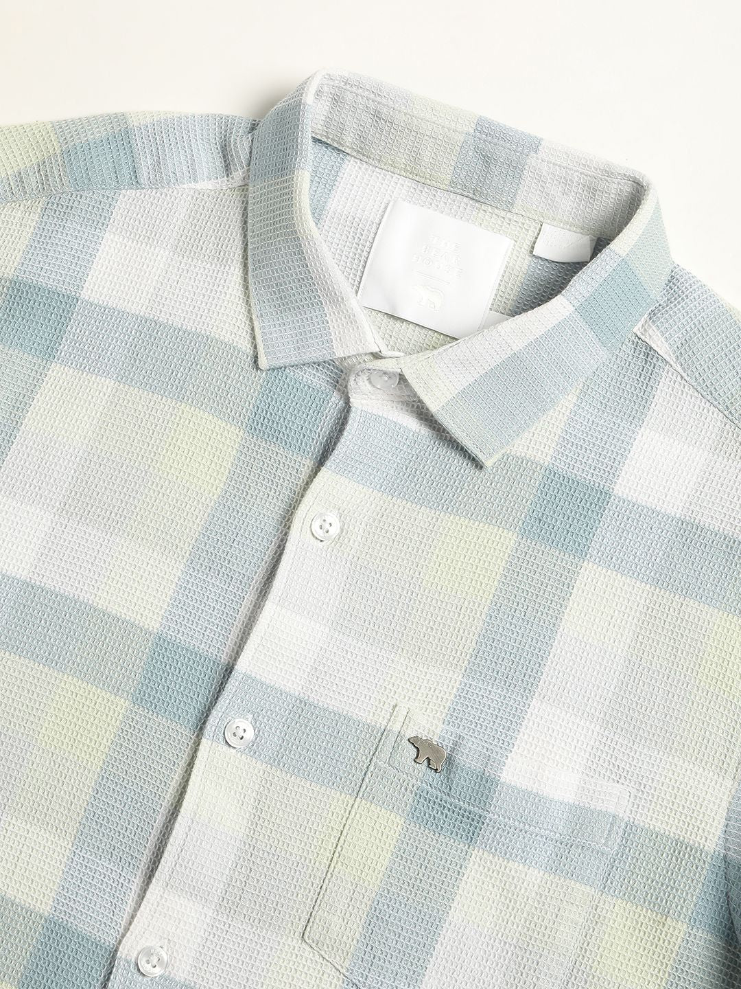 THE BEAR HOUSE Men's Checked Slim Fit Casual Shit