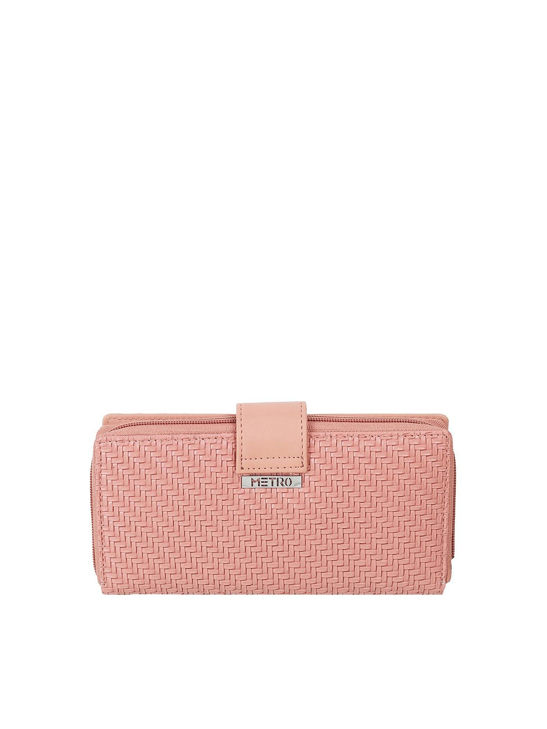 Metro Women Textured Zip Around Wallet