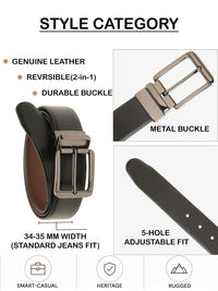 Teakwood Leathers Men Textured Leather Reversible Belt