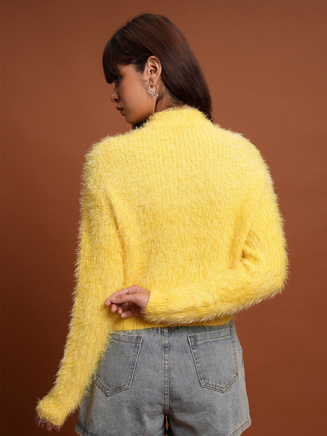 Tokyo Talkies Boucle Crop Pullover Sweater
