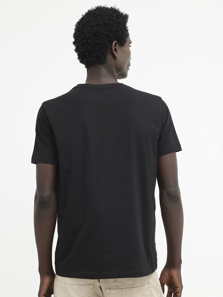 RARE RABBIT Men Ammos Round Neck Cotton Slim Fit T-Shirt