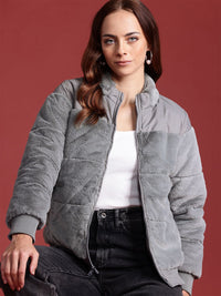 all about you Faux-Fur Detail Bomber Jacket