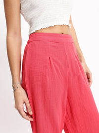 DressBerry Women Coral Crush Comfycute Trousers