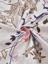 Myntra Elegant Homes White & Pink Floral 300 TC Cadar Tempat Tidur Single dengan 1 Sarung Bantal