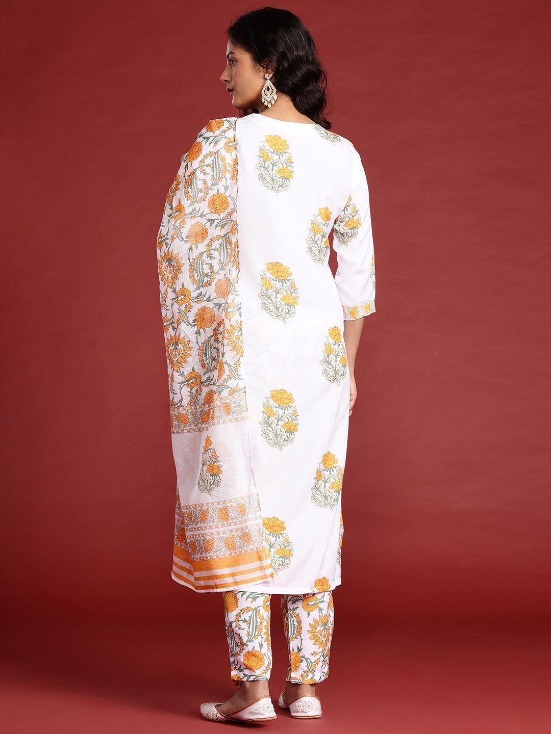 Anouk Women Ethnic Motifs Printed Kurta with Trousers & Dupatta