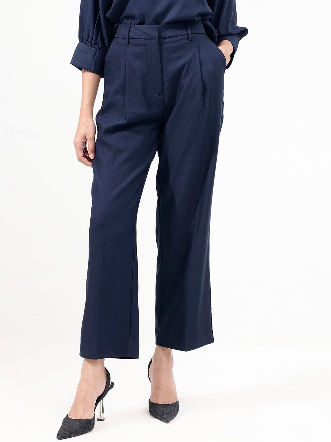 RAREISM Comfort Straight Fit High-Rise Pleated Trousers