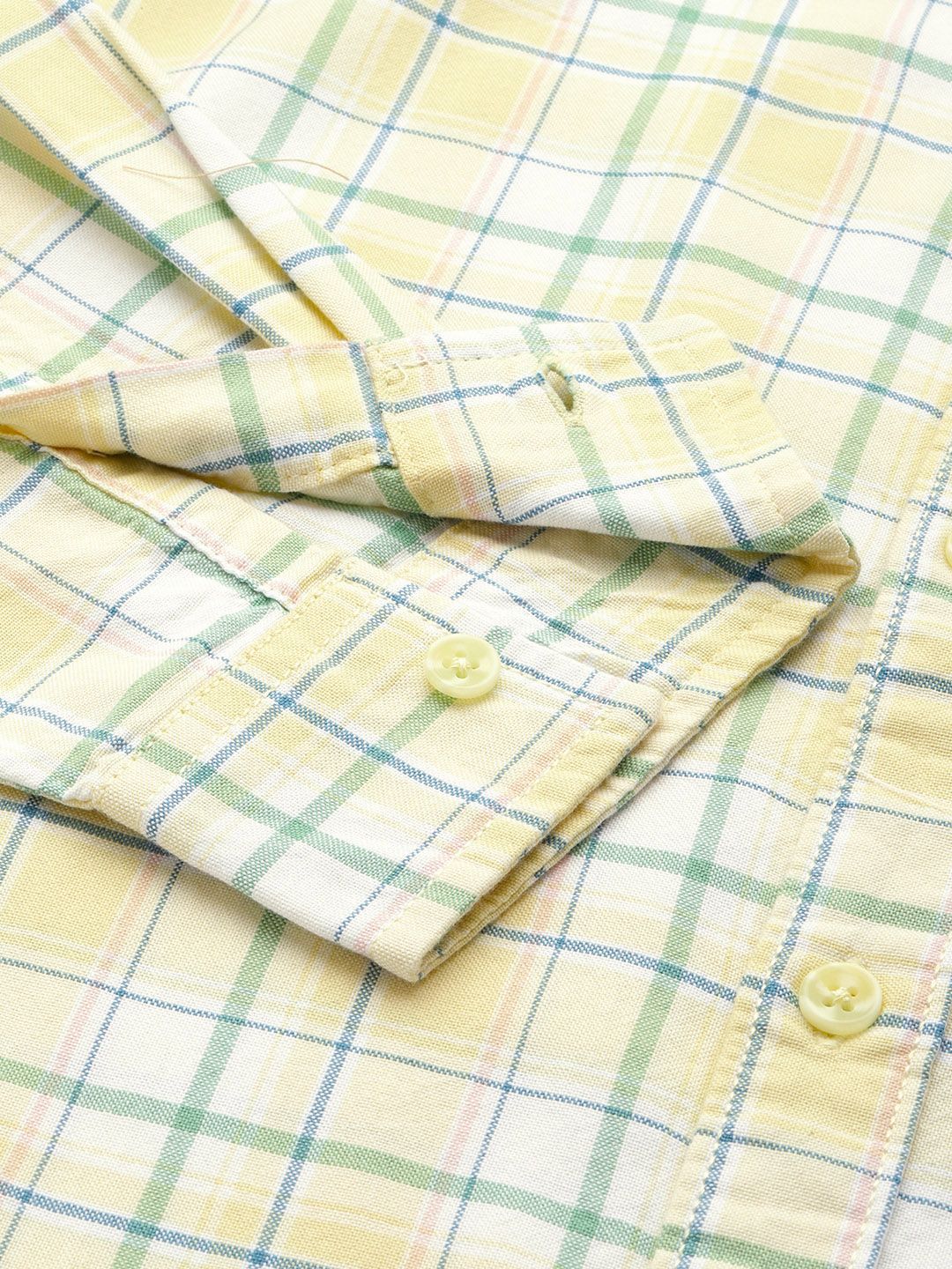 The Indian Garage Co Pure Cotton Slim Fit Checked Casual Shirt