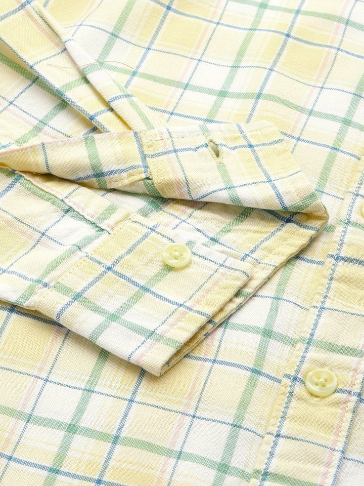 The Indian Garage Co Pure Cotton Slim Fit Checked Casual Shirt