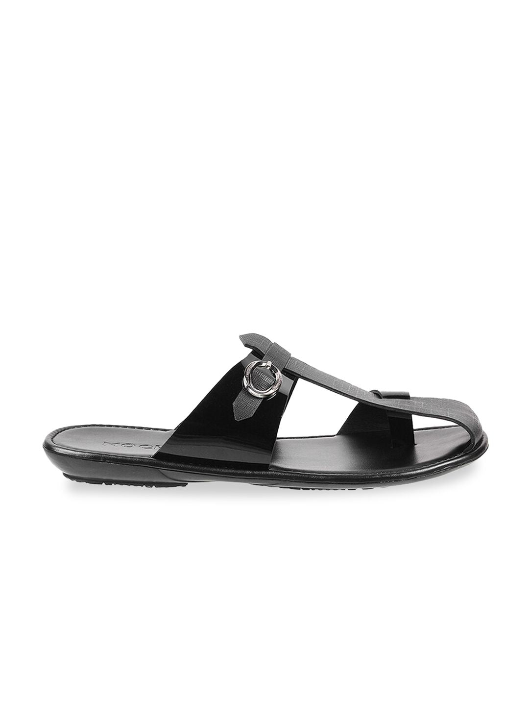 Mochi Men Open One Toe Comfort Sandals With Buckle Detail