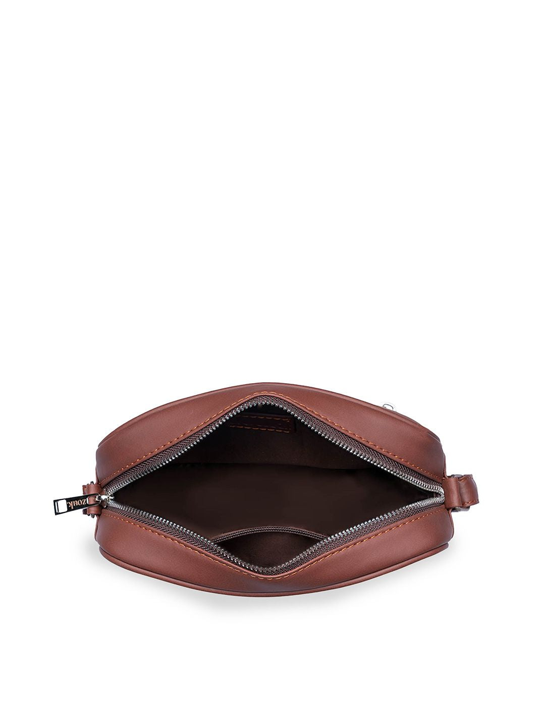 ZOUK Brown Peacock Structured Sling Bag