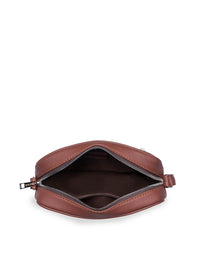 ZOUK Brown Peacock Structured Sling Bag