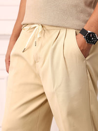 Mr Bowerbird Men Pleated Mid-Rise Liberal Fit Trousers