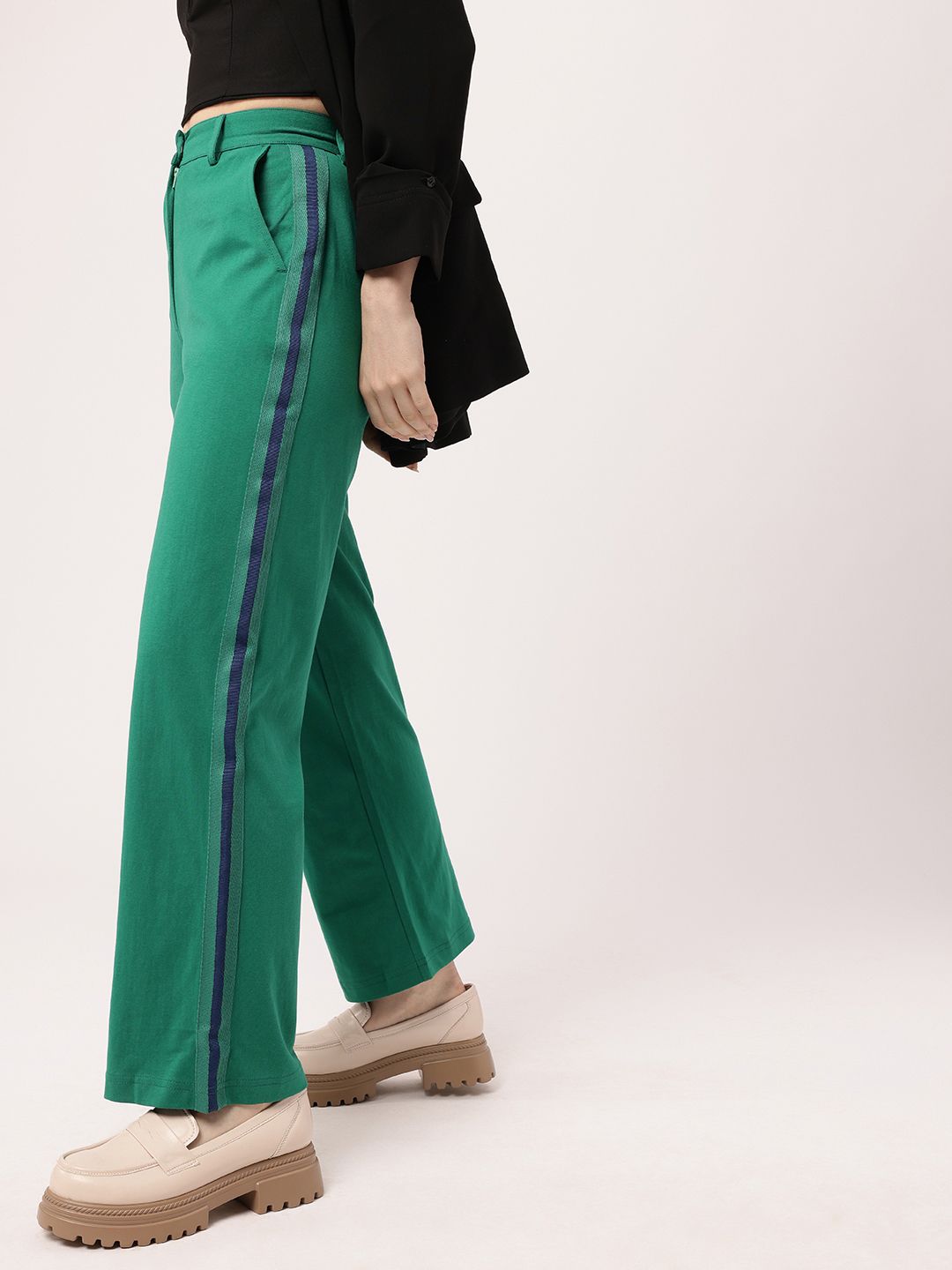 DressBerry Women K-Street Emerald Edge Side Stripes Regular Trousers