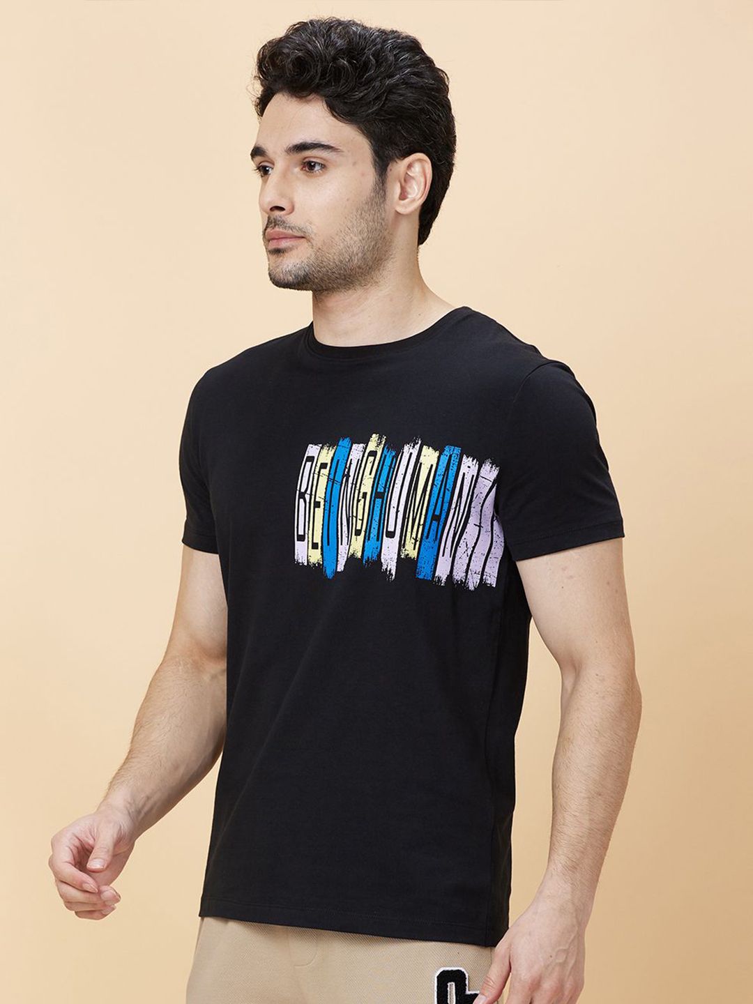 Being Human Men Round Neck Typography Printed T-shirt