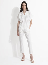 RAREISM Solid V-Neck Extended Sleeves Top