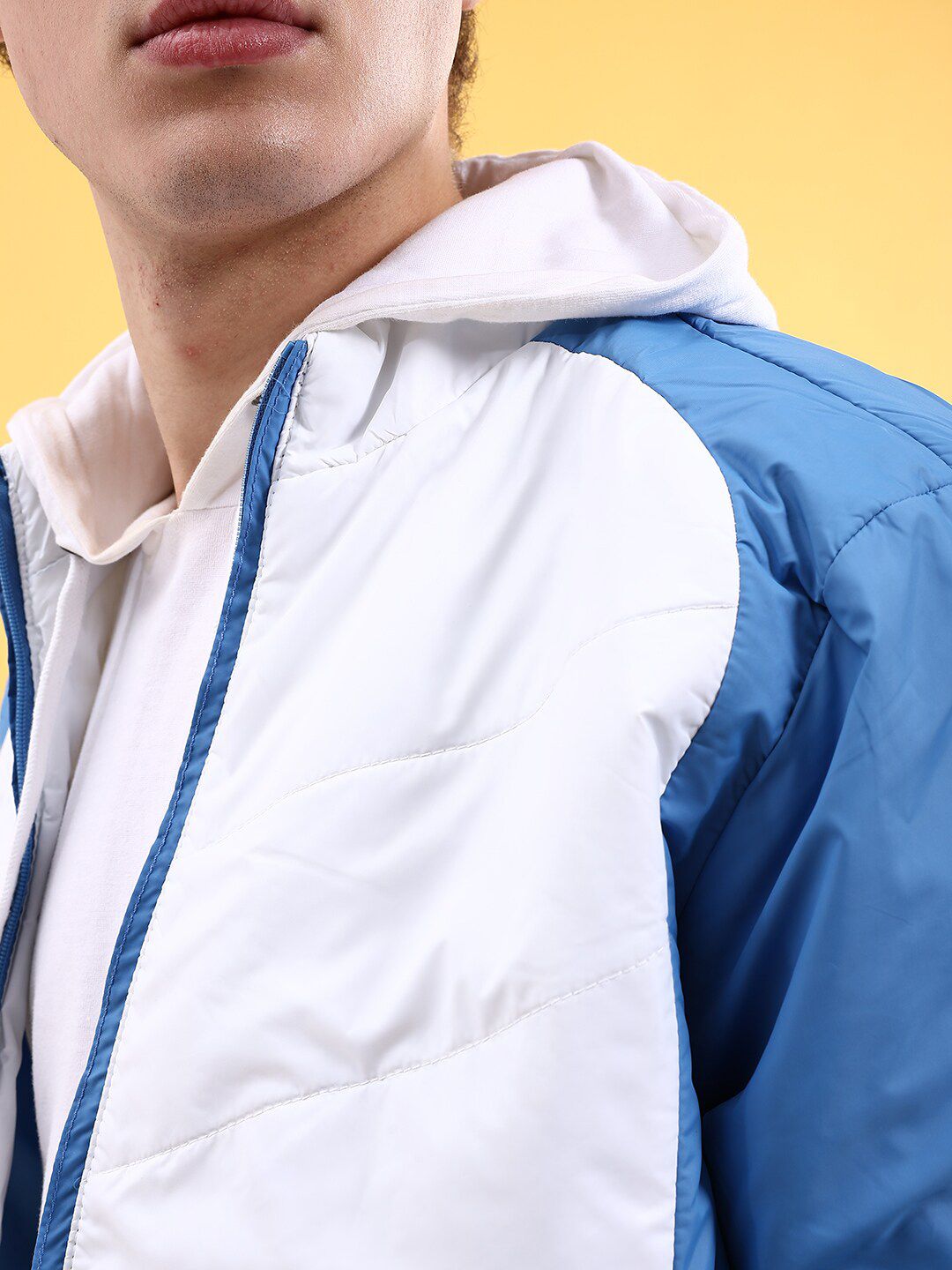 The Indian Garage Co Men Colourblock Zip-Front Regular Fit Bomber Jacket