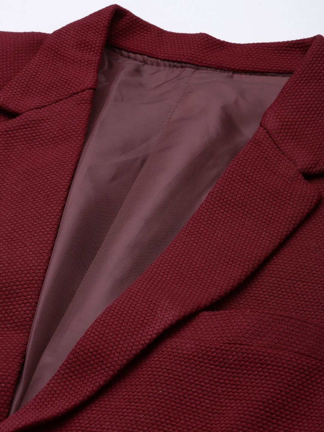 The Indian Garage Co Men Self Design Slim-Fit Single-Breasted Blazer