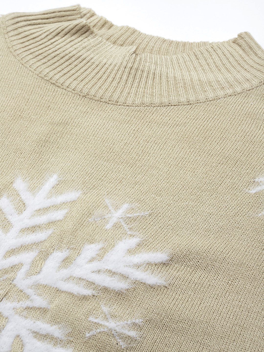 DressBerry Fair Isle Acrylic Pullover with Fuzzy Detail