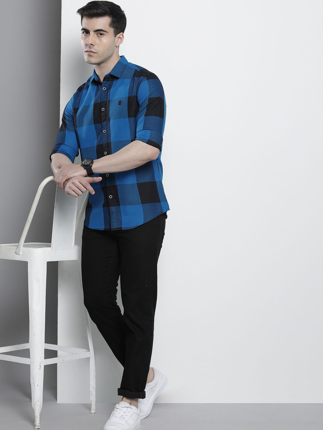 The Indian Garage Co Men Buffalo Checked Casual Cotton Shirt