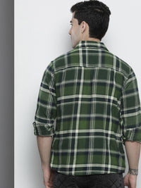 The Indian Garage Co Men Regular Fit Checked Double Flap Pocket Flannel Shirt
