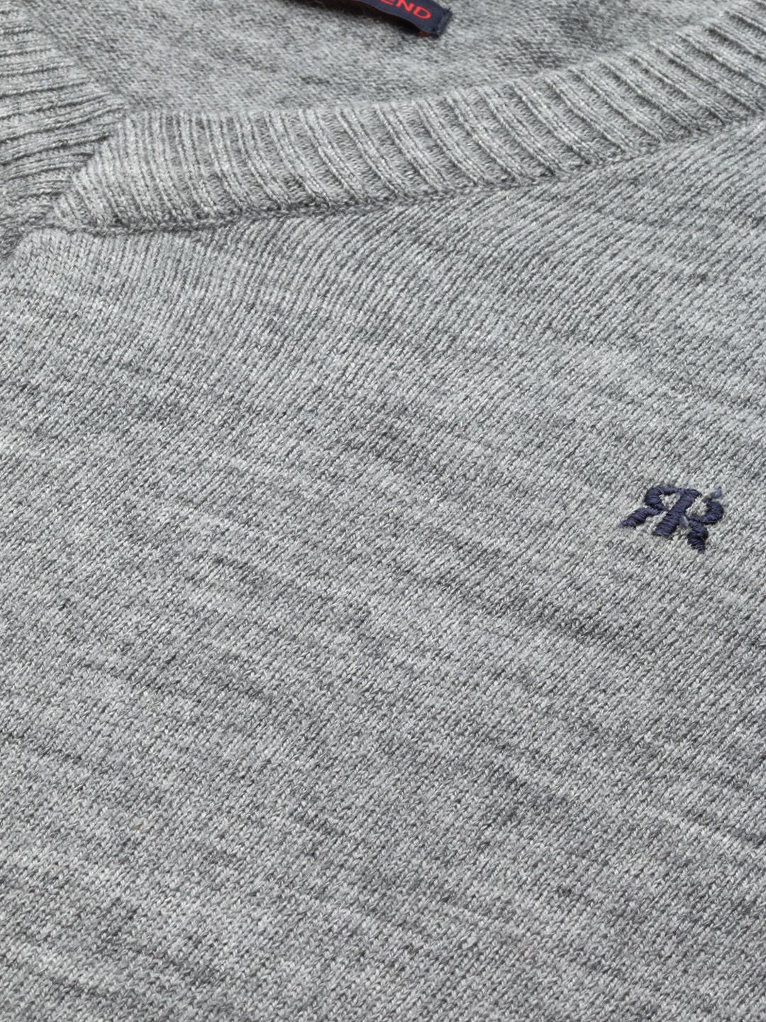 Raymond Men Grey Solid Sweater